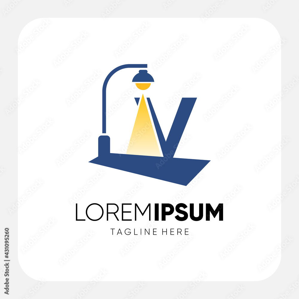 Initial V Letter Street Light Logo Design Vector Graphic Initial V Letter Street Light Logo Design Vector Graphic