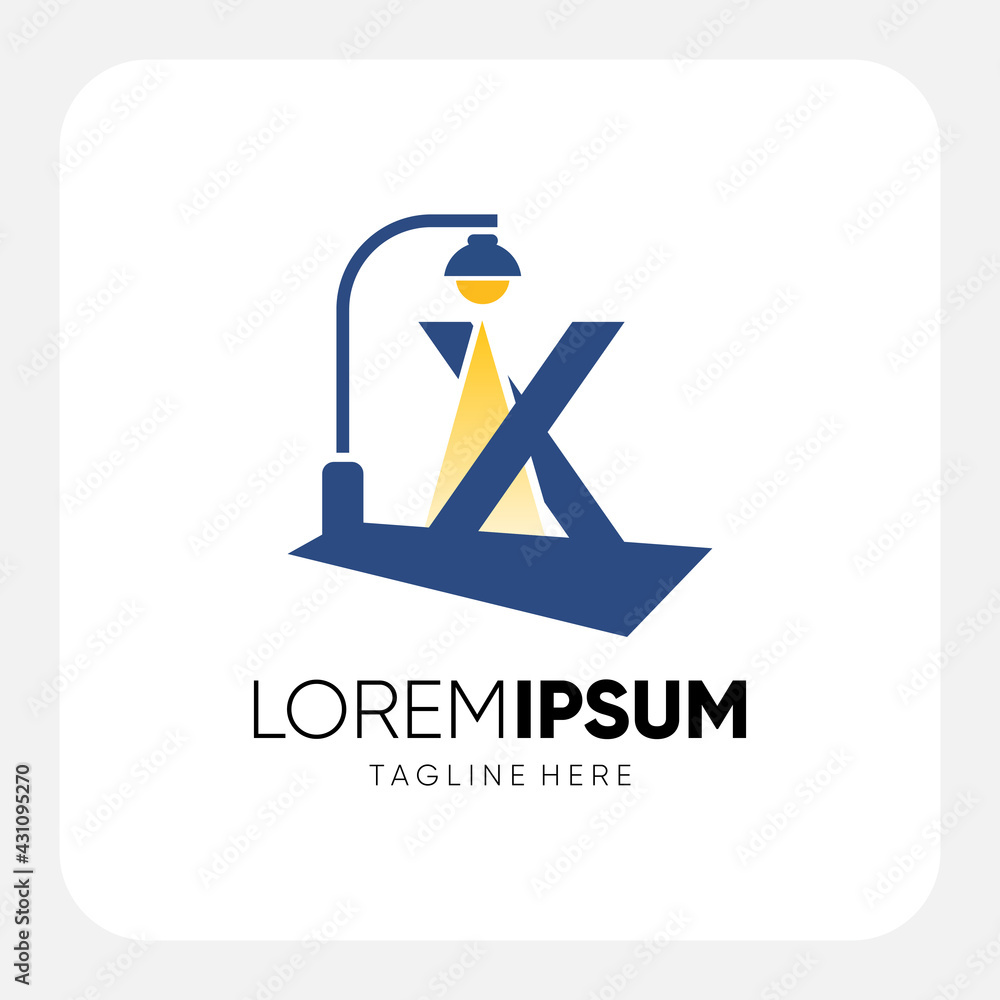 Initial X Letter Street Light Logo Design Vector Graphic Initial X Letter Street Light Logo Design Vector Graphic