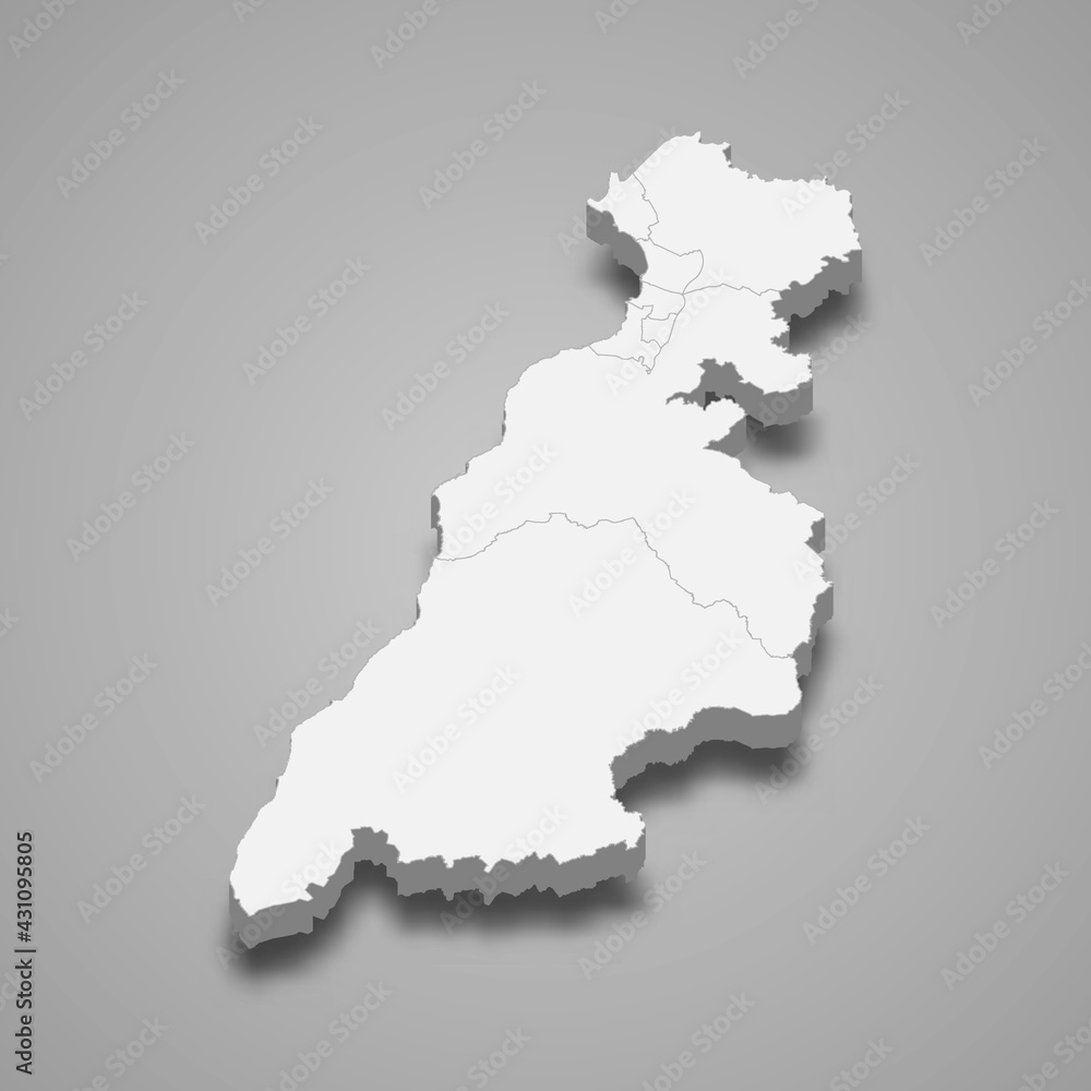 3d isometric map of South Ayrshire is a region of Scotland, 3d isometric map of South Ayrshire is a region of Scotland,