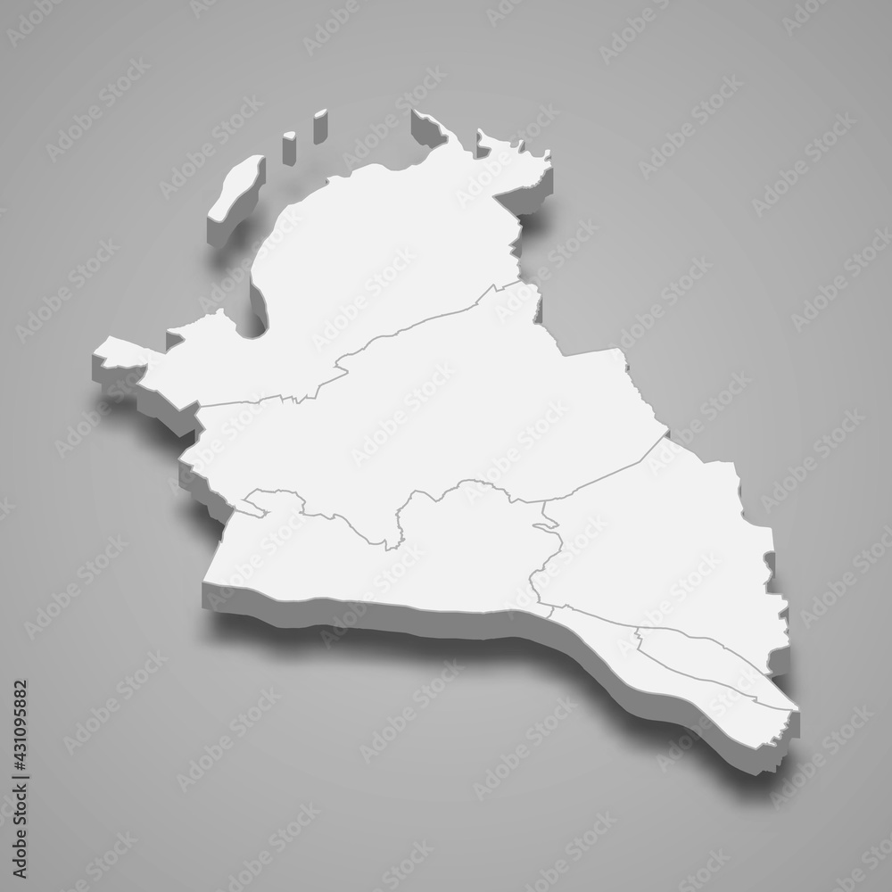 3d isometric map of West Dunbartonshire is a region of Scotland, 3d isometric map of West Dunbartonshire is a region of Scotland,