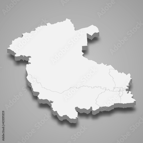 3d isometric map of Stirling is a region of Scotland,