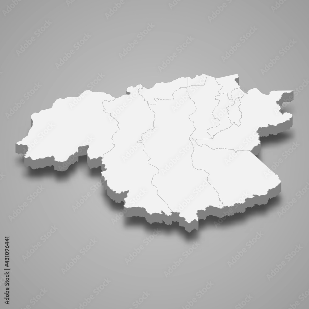 3d isometric map of Bolivar is a state of Venezuela, 3d isometric map of Bolivar is a state of Venezuela,