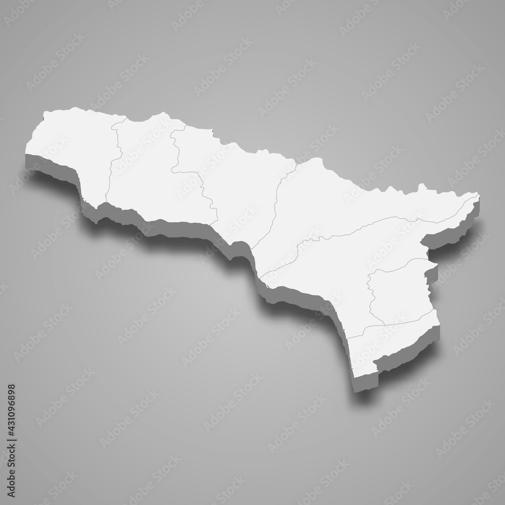 3d isometric map of Abkhazia, isolated with shadow 3d isometric map of Abkhazia, isolated with shadow