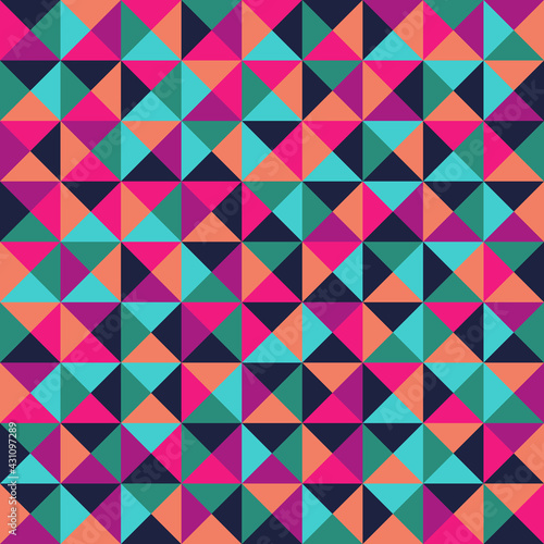 Abstract seamless pattern of colored geometrical, Modern stylish of repeating geometric mosaic, Simple graphic design for background