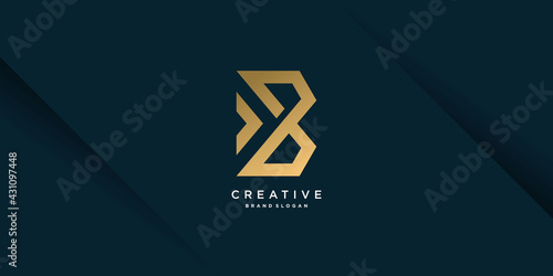 Golden creative logo with initial B, unique, letter B, Premium Vector part 2