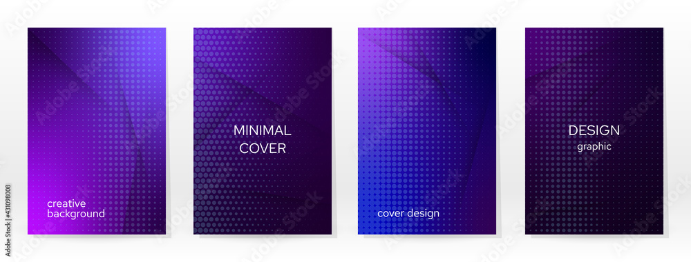 Fototapeta premium Minimal Poster. Pastel Soft. Blue Gradient Set.