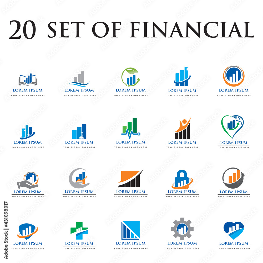 set of chart vector , set of finance logo set of chart vector , set of finance logo