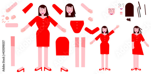 女性のボデイの組み立てベクターセット