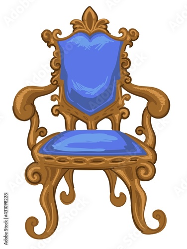 Vintage chair with carved ornaments and decor