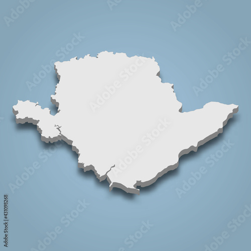 3d isometric map of Anglesey is an island in United Kingdom