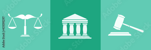 Court icon set. Illustration and symbol about the court.