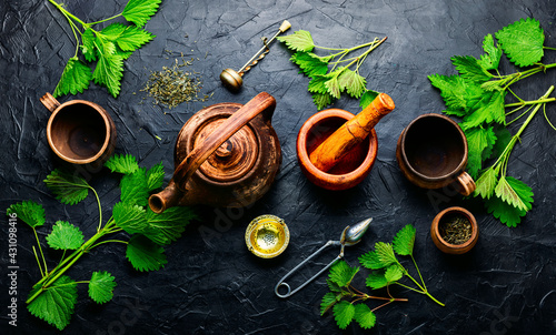Herbal tea with nettle,herbalism