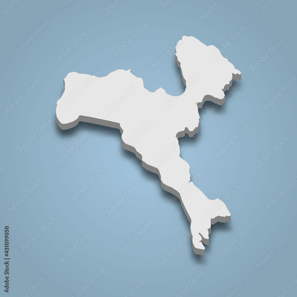 Fototapeta premium 3d isometric map of Border is an island in Whitsunday Islands