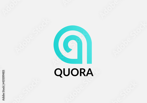 Quora Abstract Q letter minimalist logo design photo