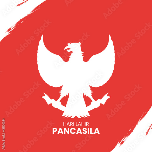 Illustration of happy pancasila day. translation: selamat hari lahir pancasila. photo