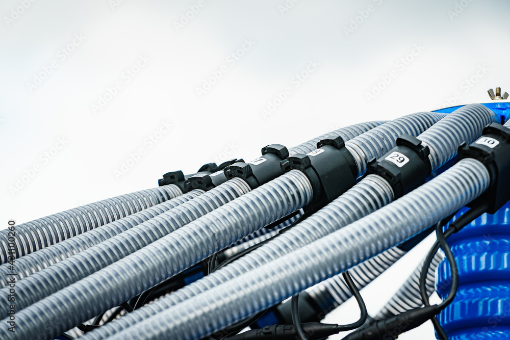 Plastic corrugated pipes in agricultural machinery. Plastic corrugated pipes in agricultural machinery.