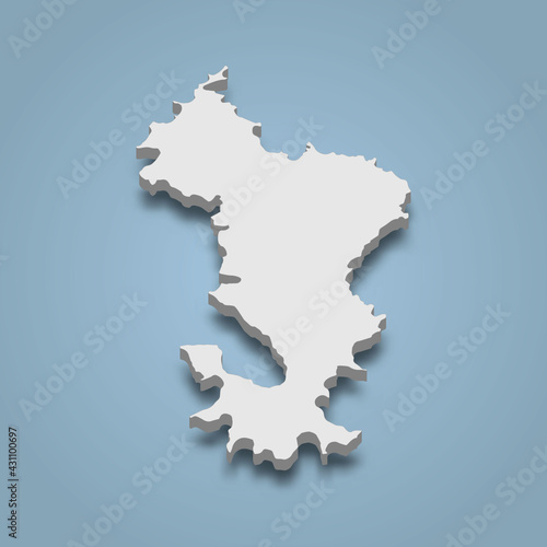 3d isometric map of Grande Terre is an island in Mayotte