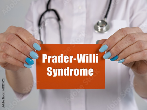 Medical concept meaning Prader-Willi Syndrome with phrase on the piece of paper. photo