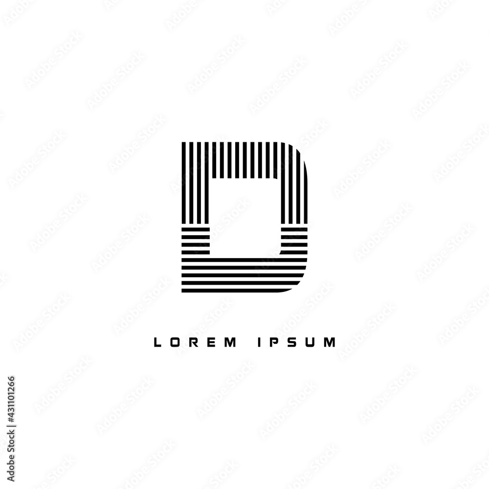 alphabet logo template with stripes lines black and white alphabet logo template with stripes lines black and white