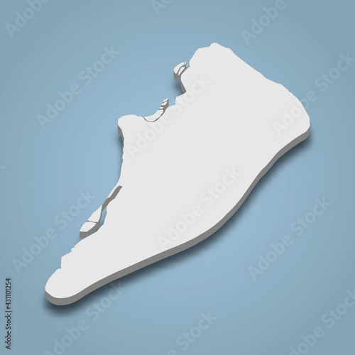 3d isometric map of Hilton Head is an island in South Carolina , isolated vector illustration