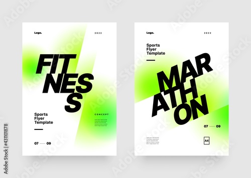 Poster template design for sports event. Sport background.