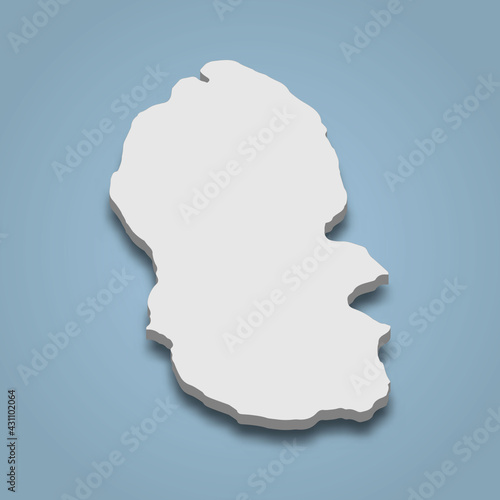 3d isometric map of Isle of Arran is an island in United Kingdom