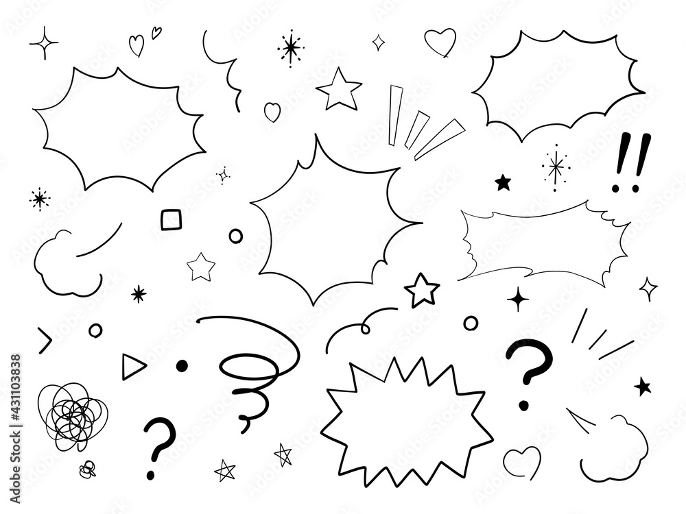 手描きの吹き出し 漫画風 セット Stock Vector Adobe Stock