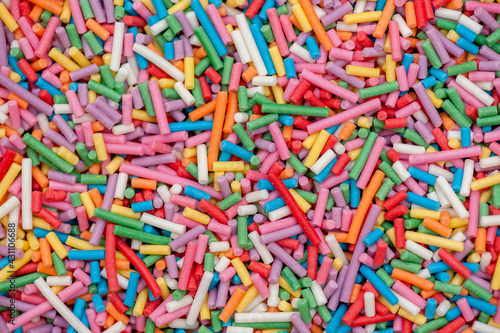 Sugar sprinkles, decorations for cake and pastry, a lot of sprinkles as a background 