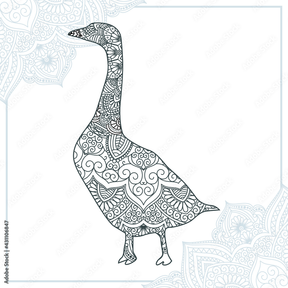 Obraz premium Goose Mandala Vector Line Art Style