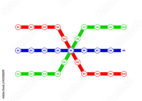 鉄道やバスの路線図