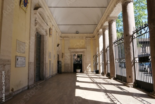 ROME APRIL 24 2021 THE PORTICO OF THE CHURCH OF S.CRISOGONO