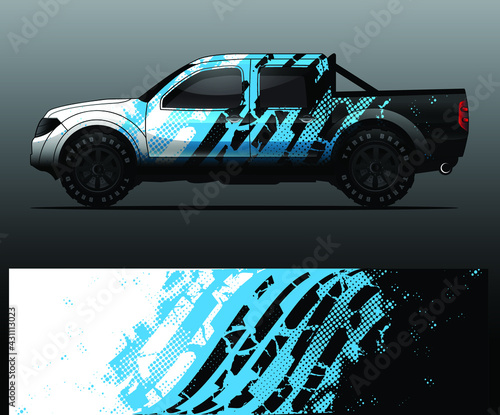 Truck decal graphic wrap vector, abstract background