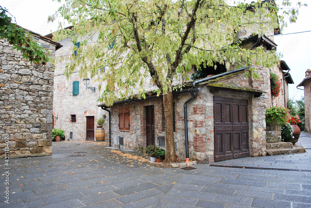 Il villaggio di San Sano nel comune di Gaiole in Chianti, Toscana, Italia.
