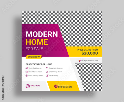 Real Estate Home business Social media post design template