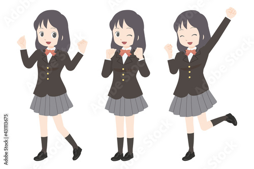 ガッツポーズの女の子セット