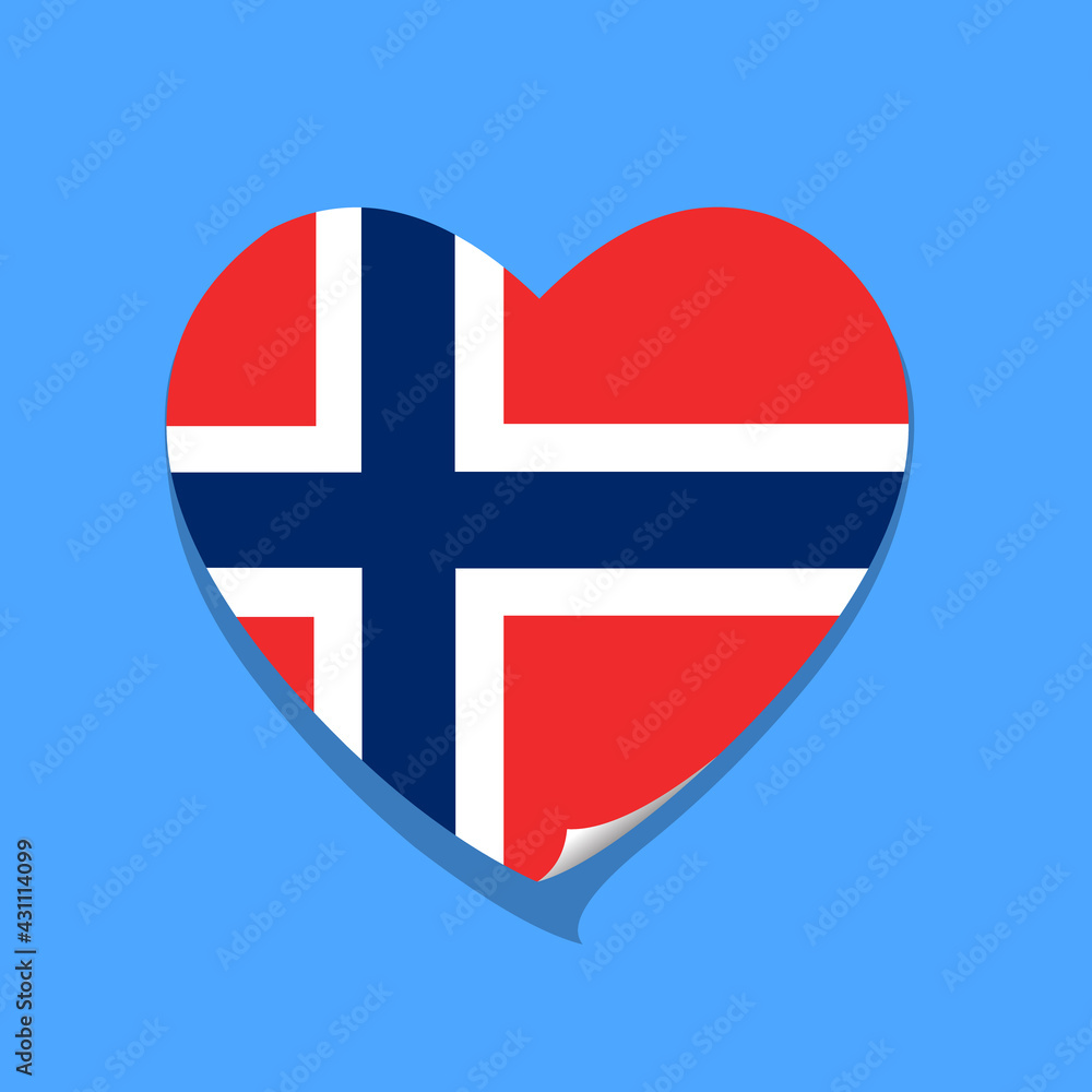 Fototapeta premium I love Norway flag heart