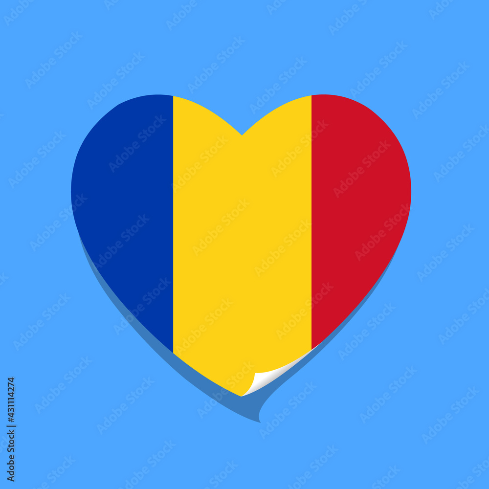 Fototapeta premium I love Romania flag heart