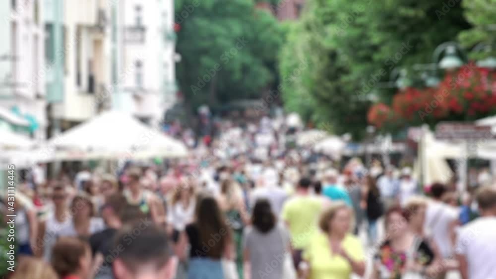 Crowd of people walking on the street in slow motion 250fps Crowd of people walking on the street in slow motion 250fps
