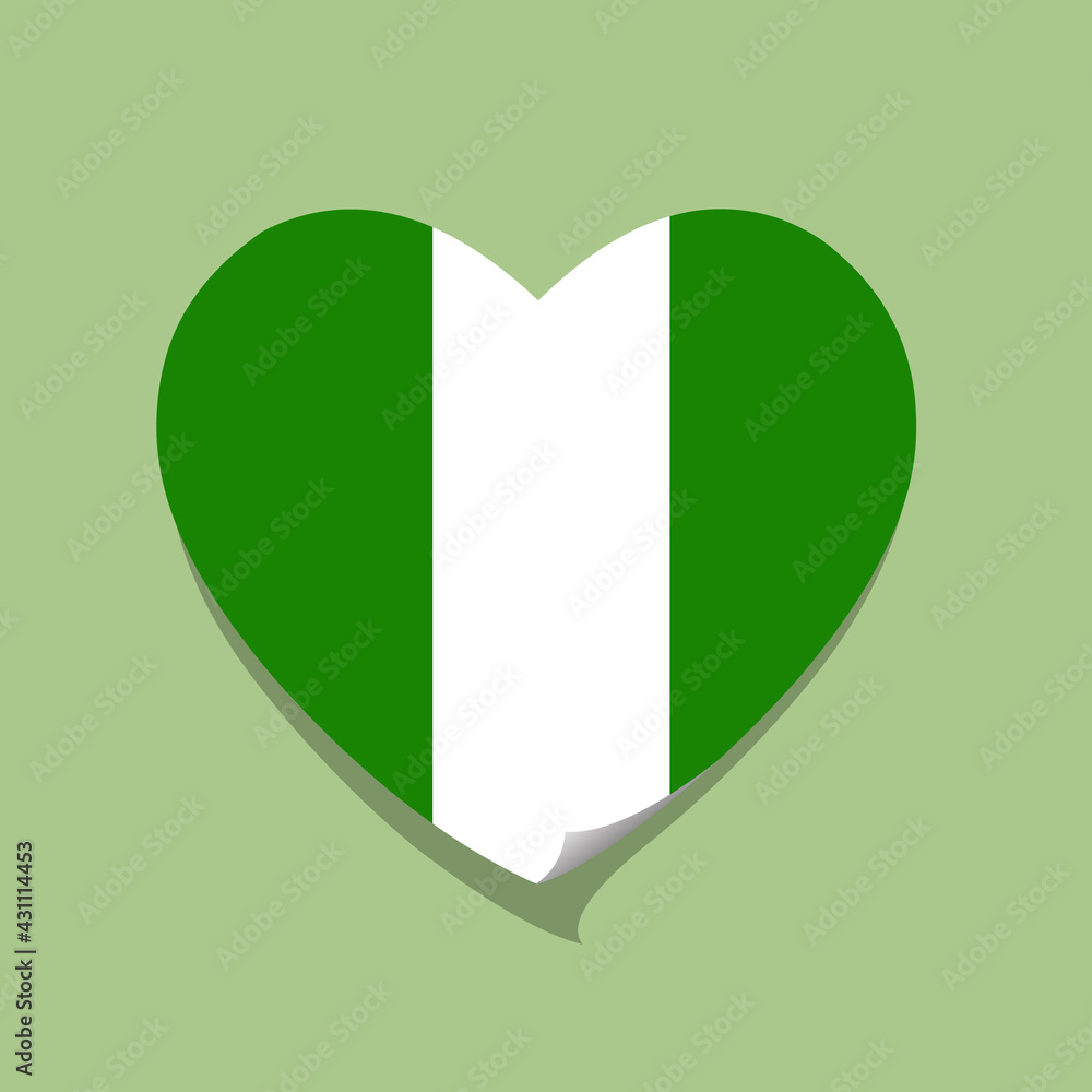 I love Nigeria flag heart