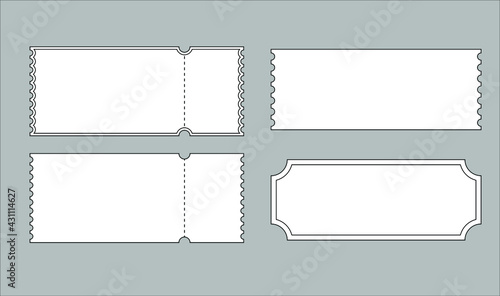 coupon template set isolated on gray background