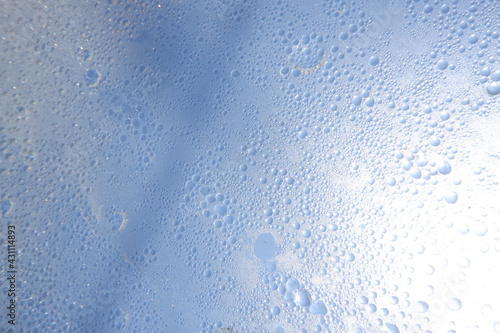 water drops on blue