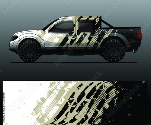 Truck decal graphic wrap vector, abstract background