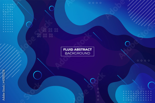 Abstract Dynamic Minimalist Gradient Fluid Blue Background with Geometric Shape
