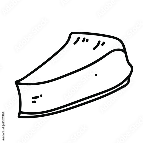 A piece of cheesecake. Cheesecake icon. Vector on a white background.