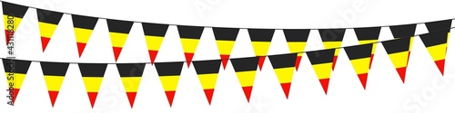 Garlands in the colors of Belgium on a white background