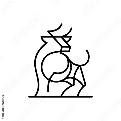 bull monoline logo vector icon illustration