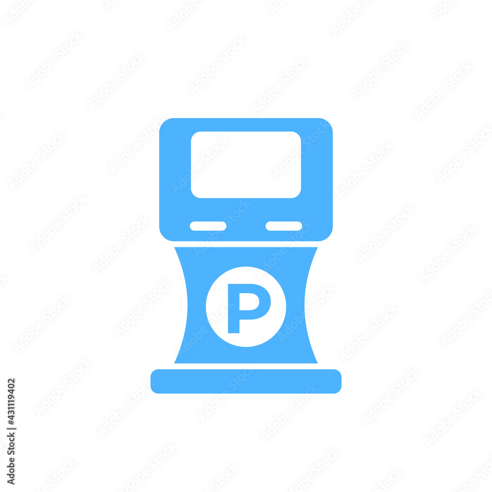 parking machine icon on white parking machine icon on white