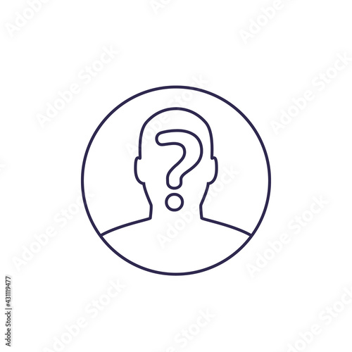 unknown person, hidden identity icon, line