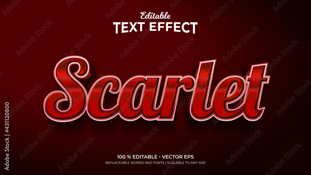 Scarlet 3d Style Editable Text Effects