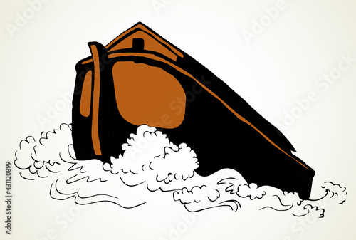 Biblical Noah's Ark. Vector drawing